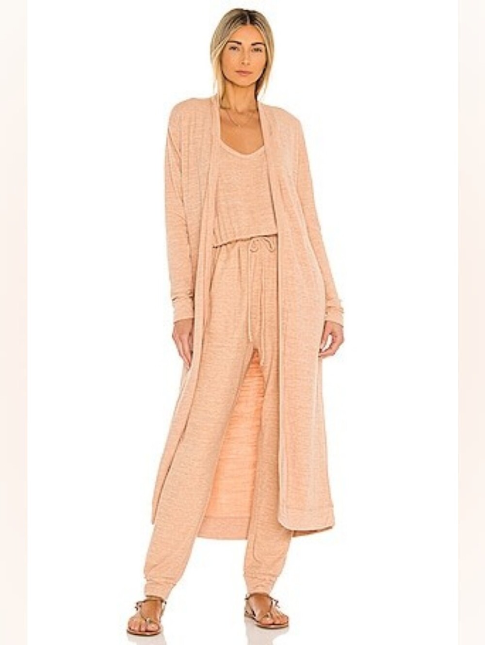 Free People Bicoastal Romper Set in Papaya Sun